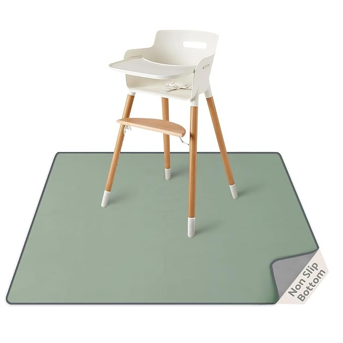 Blissful Diary Baby Splat Mat for Under High Chair, 50.4 x 50.4 Inch Wipeable Splash Mat, Waterpr... | Amazon (US)