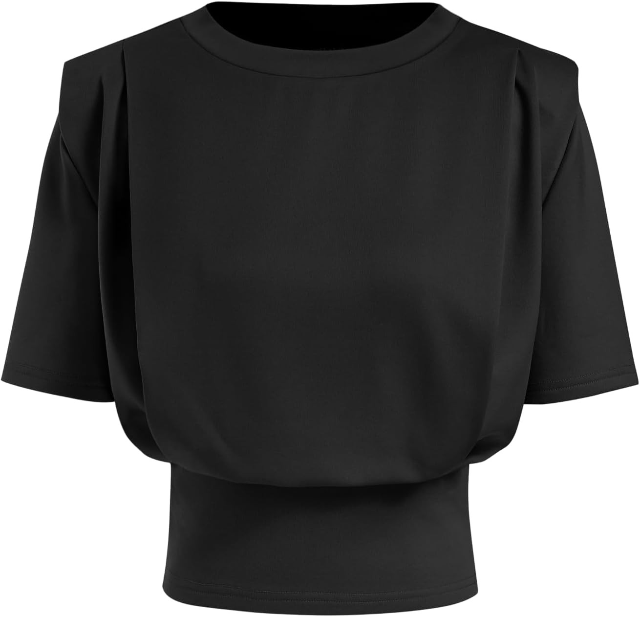 CIDER Women's Pleated Top Boat Neck Short Sleeve Structured | Amazon (US)