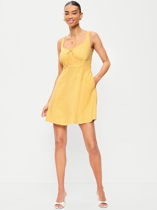 Fit & Flare Linen Mini Dress | Old Navy (US)