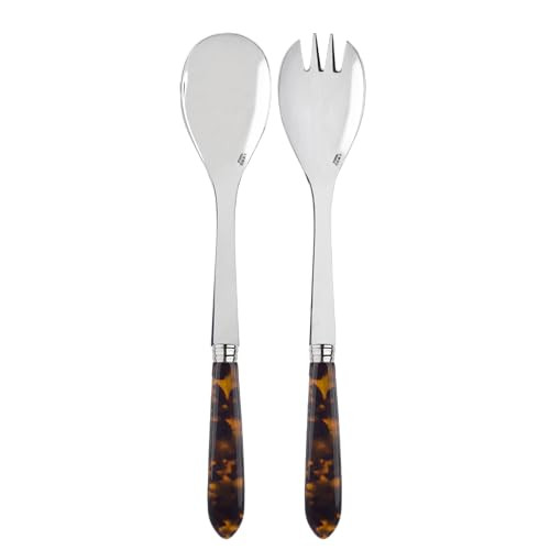 SABRE PARIS - 2-Piece Salad Servers 10.2 inches - Tortue Collection - Stainless Steel & Acrylic - Dishwasher Safe - Scaled Effect | Amazon (US)