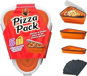 PIZZA PACK The Perfect Reusable Pizza Storage Container with 5 Microwavable Serving Trays - BPA-F... | Amazon (US)