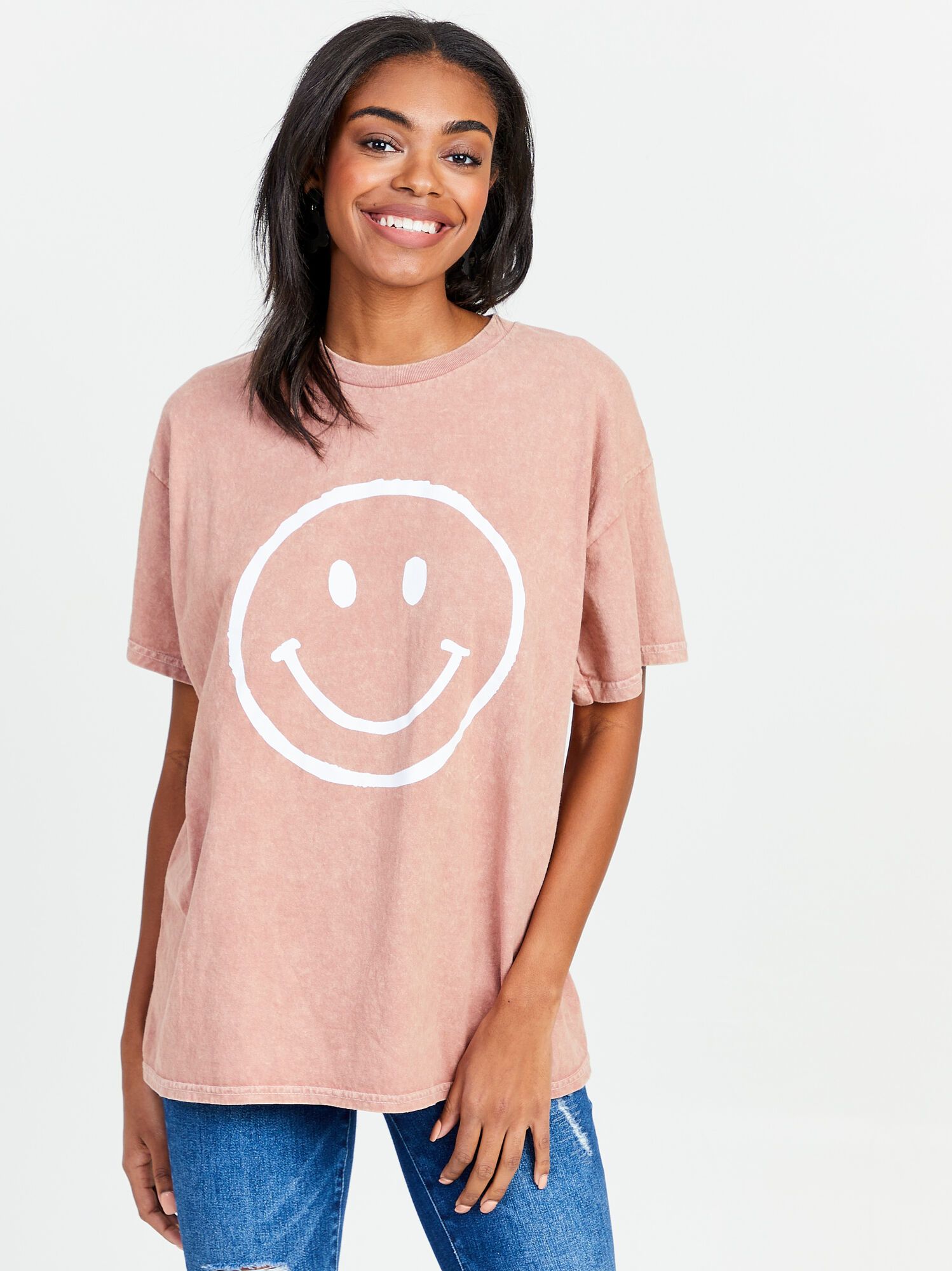 Smiley Face Oversized Tee | Altar'd State