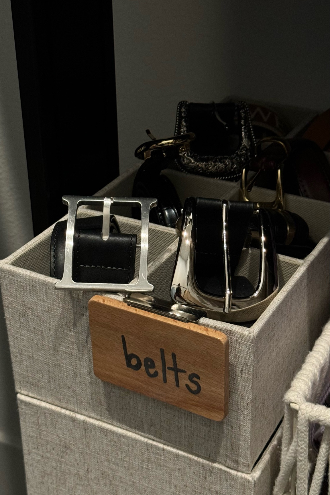 Belt organizers & tags 