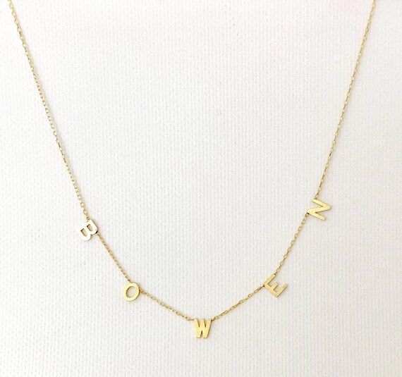 Dainty Name Necklace, Dainty Initial Necklace, Dainty Personalized Necklace, Bridesmaid Jewelry Cust | Etsy (US)