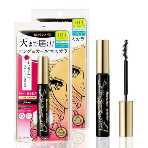 HEROINE MAKE by KISSME Mascara Duo Set | 2 Full-Size - Long & Curl Up Waterproof Mascara, Japanese Lengthening & Volume Fiber Tubing Eye Makeup, Black | Amazon (US)
