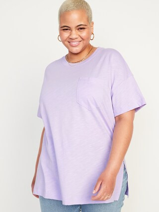 Short-Sleeve Vintage Slub-Knit Tunic T-Shirt for Women | Old Navy (US)