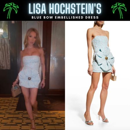 Take a Bow // Get Details On Lisa Hochstein’s Blue Bow Embellished Dress With The Link In Our Bio // 📸 + Info: @lisahochstein #RHOM #LisaHochstein 