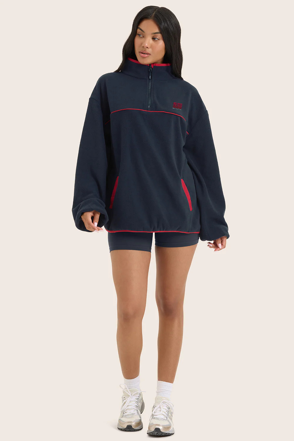 MICRO FLEECE FLAG HALF ZIP - ANCHOR | SET Active