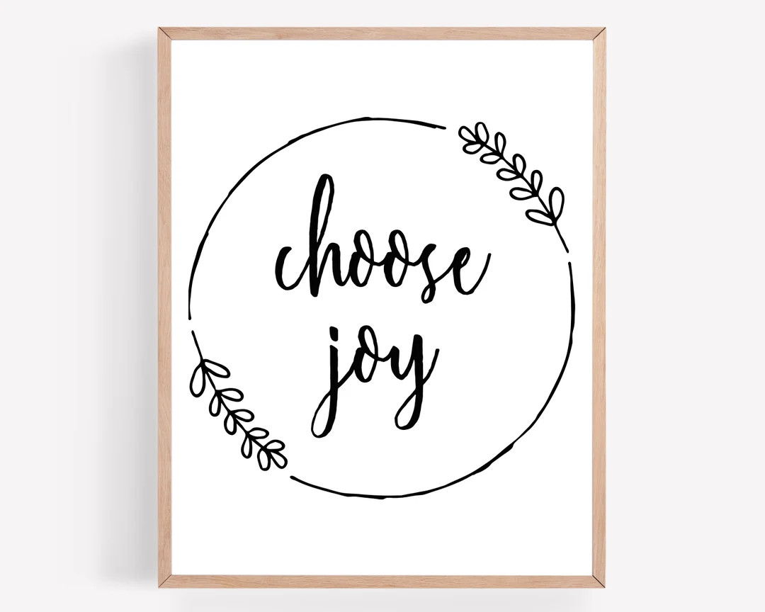 Choose Joy Printable Instant Download Simple Wreath - Etsy | Etsy (US)