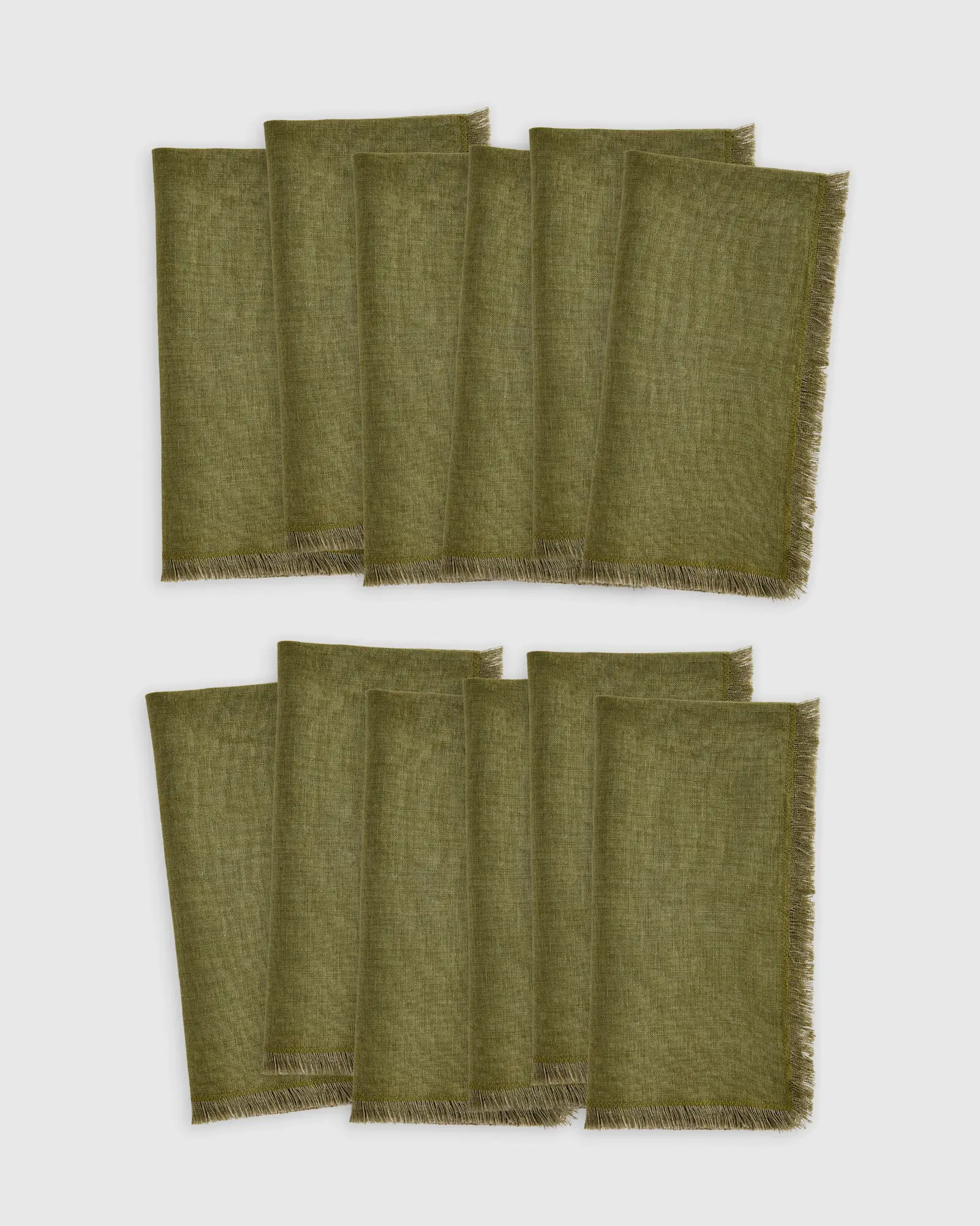 European Linen Fringe Napkins, Set of 12 | Quince