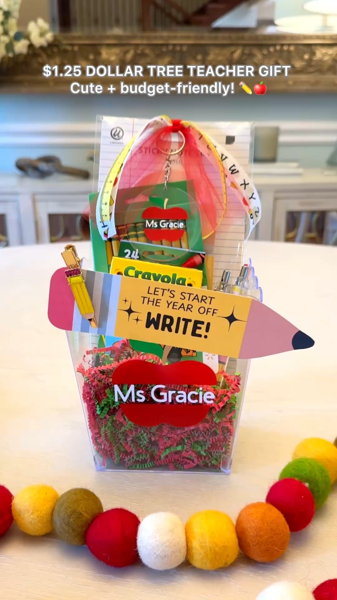 Easy back-to-school teacher gift idea! ✏️🍎 This one starts with a $1.25 Dollar Tree container, then add a few teacher goodies, a gift card, and a little pizzazz! 🎀✨

Everything I used to fill it is linked here! 💕

✨ Make Everyday a Celebration! 🎉
#backtoschool #teachergift #ltkgift #gifting #diygift #school