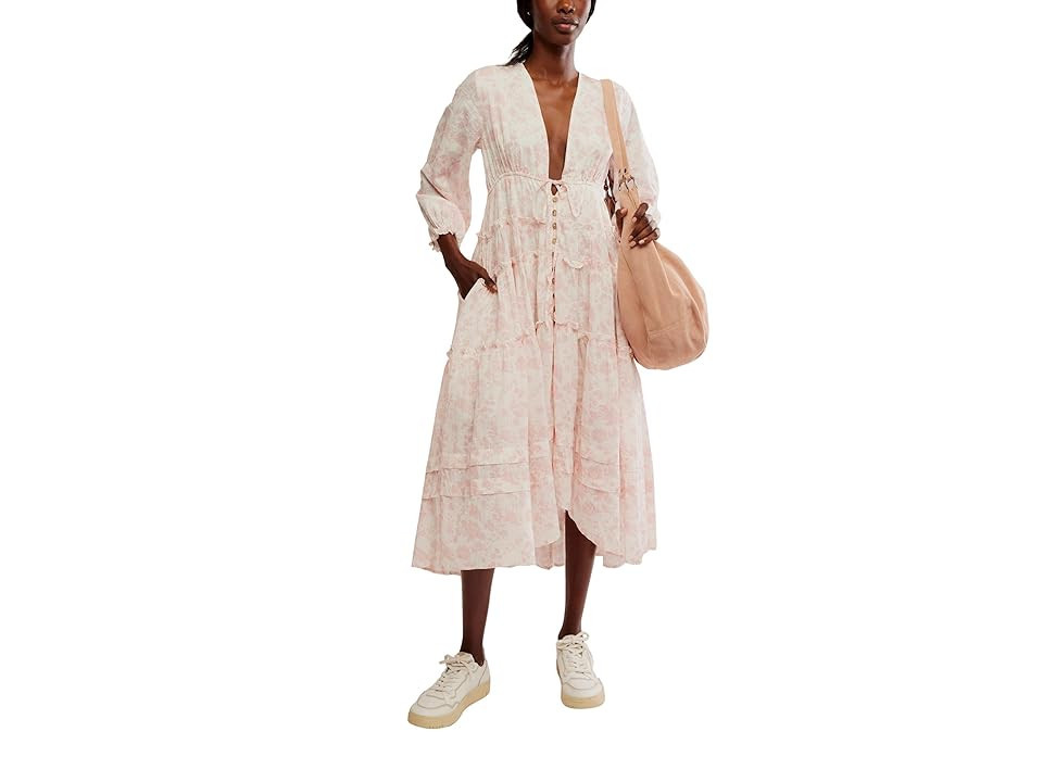 Free People Pappiet Midi Women's Dress Femme Combo : XS (Women's 0-2), Cotton | Zappos