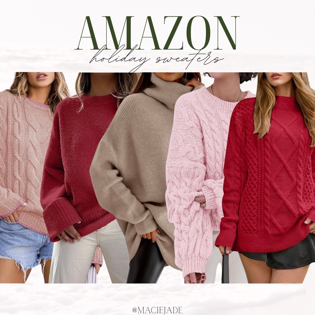 Amazon Holiday Sweaters!😍🎄🩷❤️ amazon holiday sweaters, christmas sweater women, festive sweaters, holiday outfits amazon, holiday pullover 