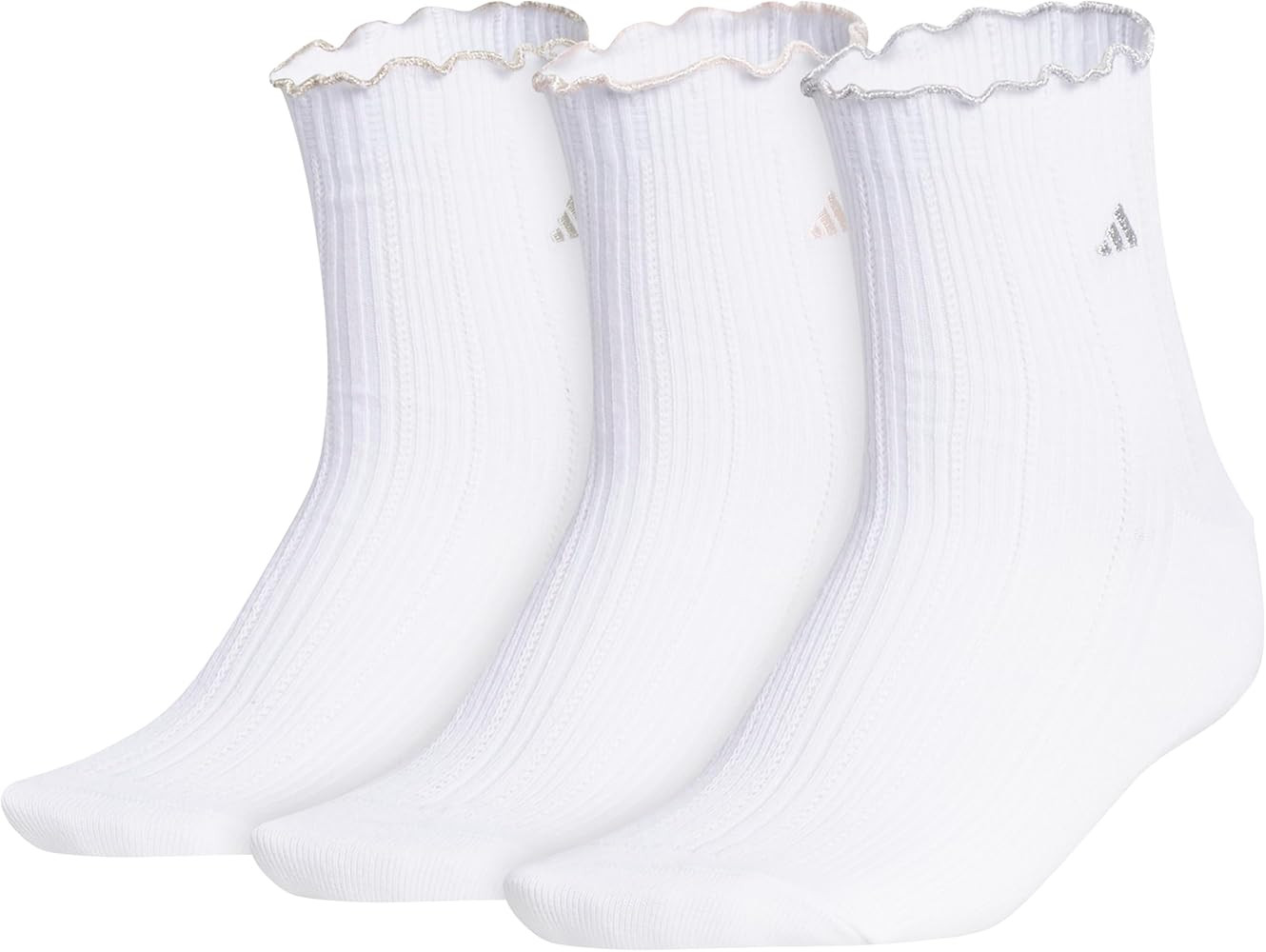 adidas Women's Ruffle Quarter Ankle Socks (3 Pairs) | Amazon (US)