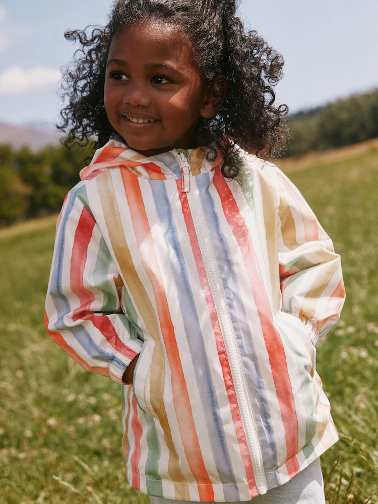 Multi Stripe Shower Resistant Printed Raincoat (3mths-7yrs) | Next US