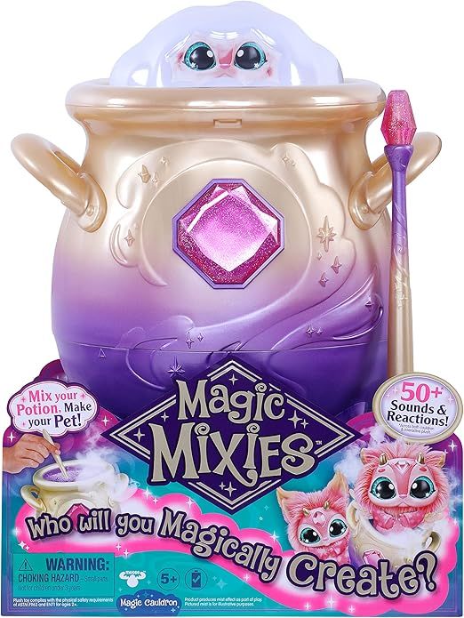 Amazon.com: Magic Mixies Magical Misting Cauldron with Interactive 8 inch Pink Plush Toy and 50+ ... | Amazon (US)