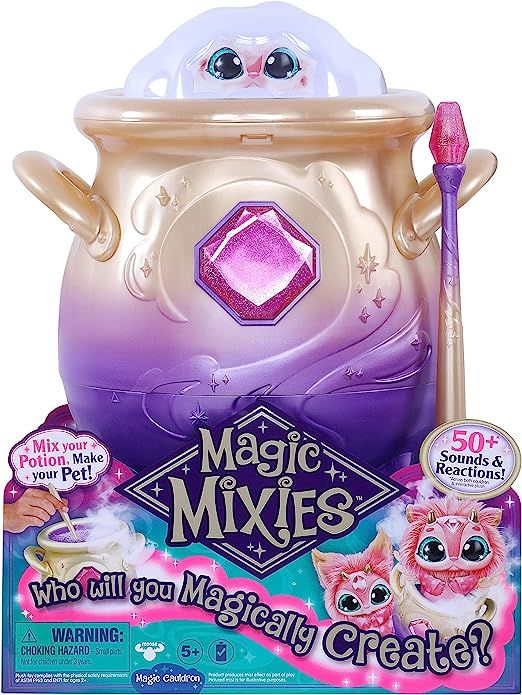 Amazon.com: Magic Mixies Magical Misting Cauldron with Interactive 8 inch Pink Plush Toy and 50+ ... | Amazon (US)