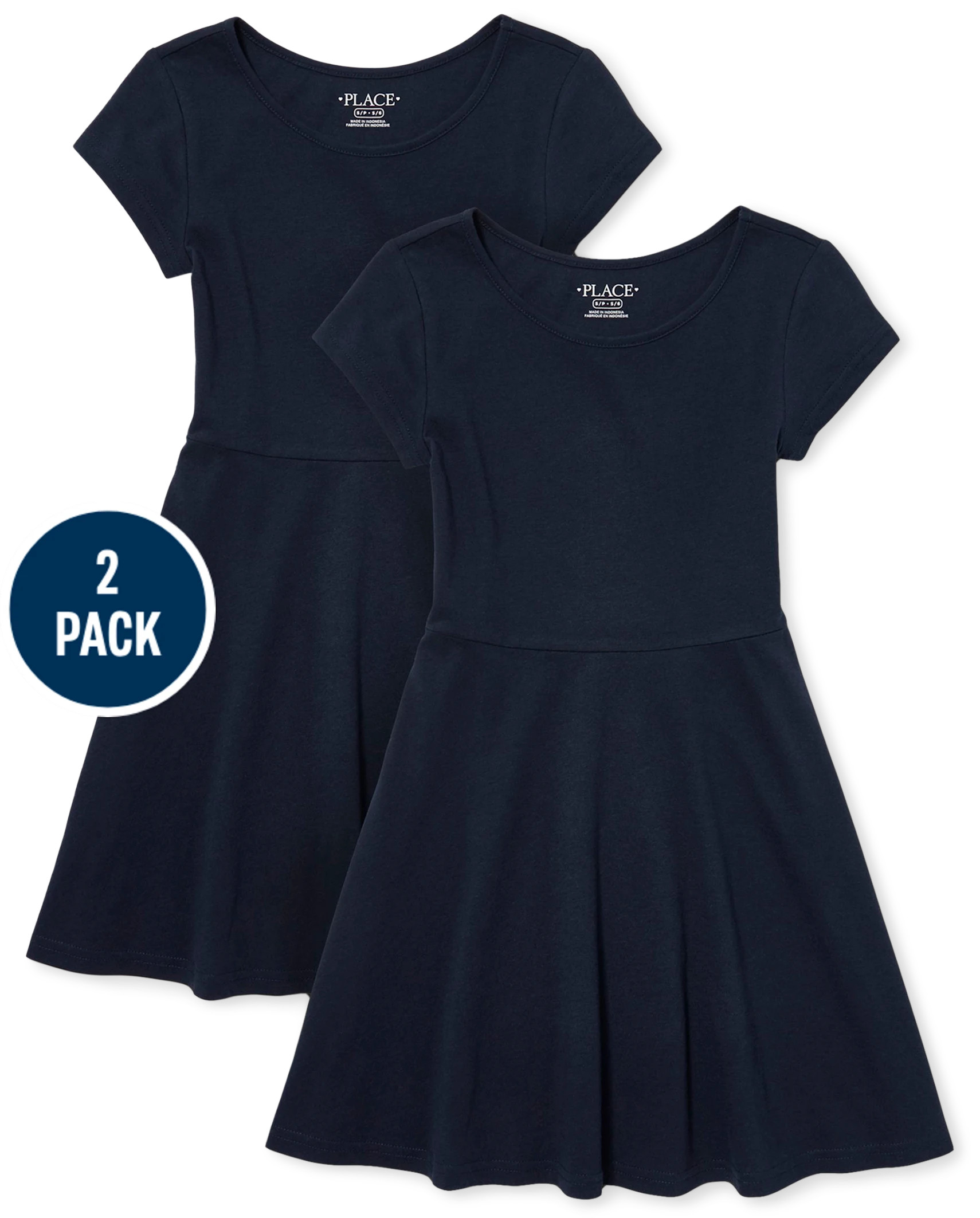 Girls Uniform Skater Dress 2-Pack - tidal | The Children's Place