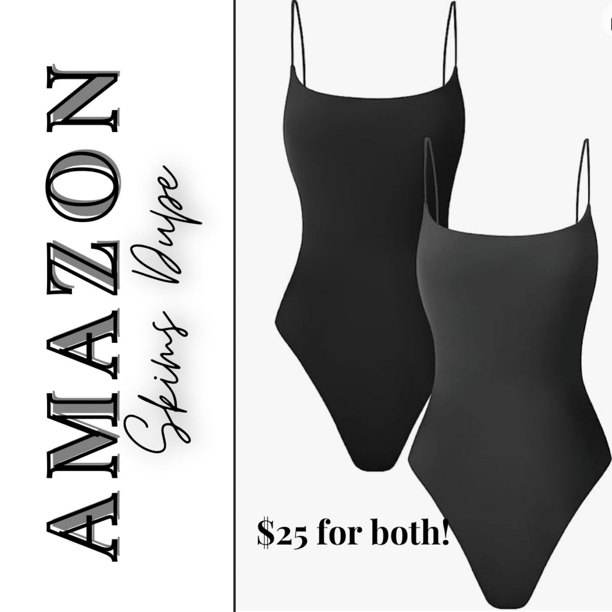 Amazon fashion, skims dupes, spaghetti strap soft basic thong bodysuit tops 

#LTKstyletip #LTKFind