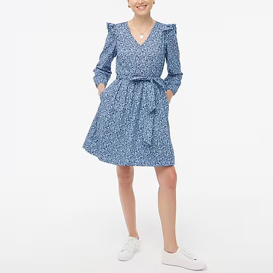 Lightweight cotton puff-sleeve mini dress | J.Crew Factory
