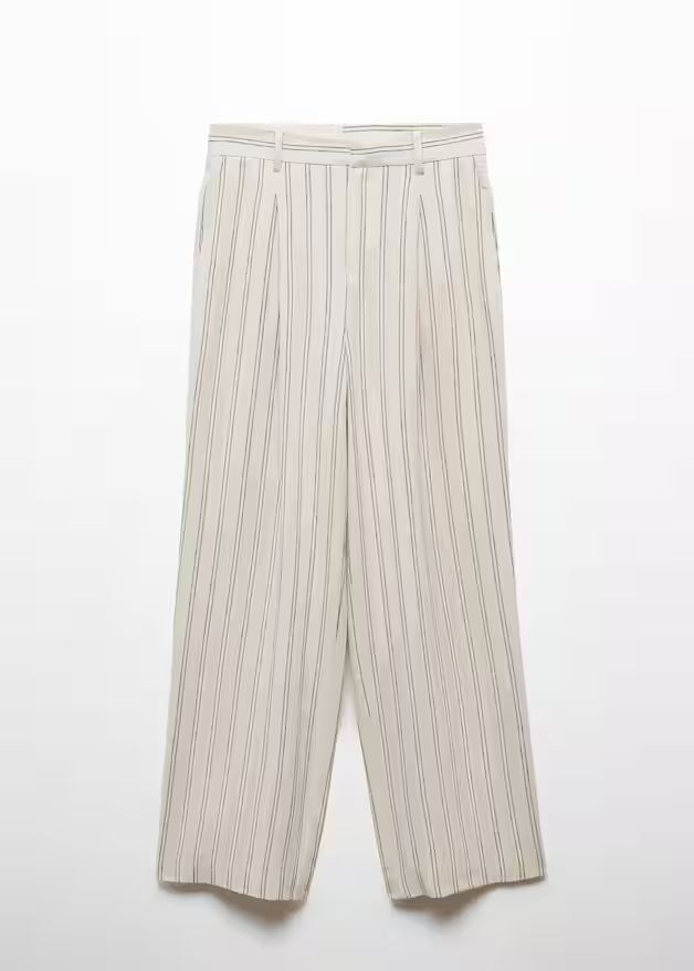 Striped linen-blend pants | MANGO (US)