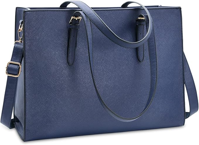 Laptop Bag for Women Waterproof Lightweight Leather 15.6 Inch Computer Tote Bag Business Office B... | Amazon (US)