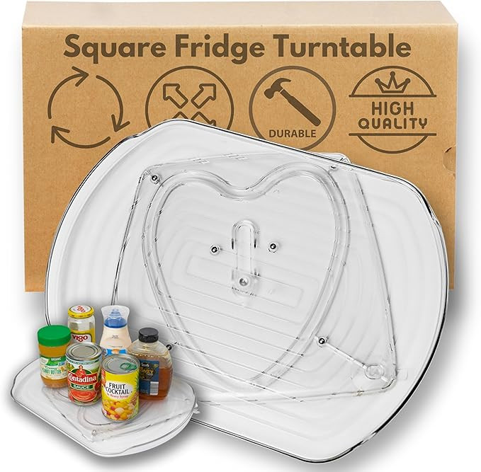 NOSTALGIQ Square Lazy Susan for Refrigerator | Fridge Lazy Susan Organizer for Cabinet, Pantry | ... | Amazon (US)