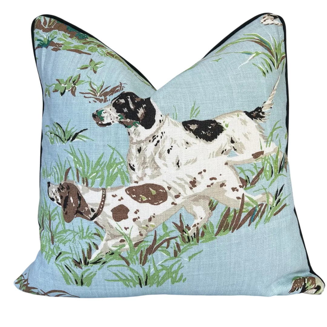 Schumacher Luxury Designer Pointers Sky Blue Cushion Pillow Cover | Etsy (US)