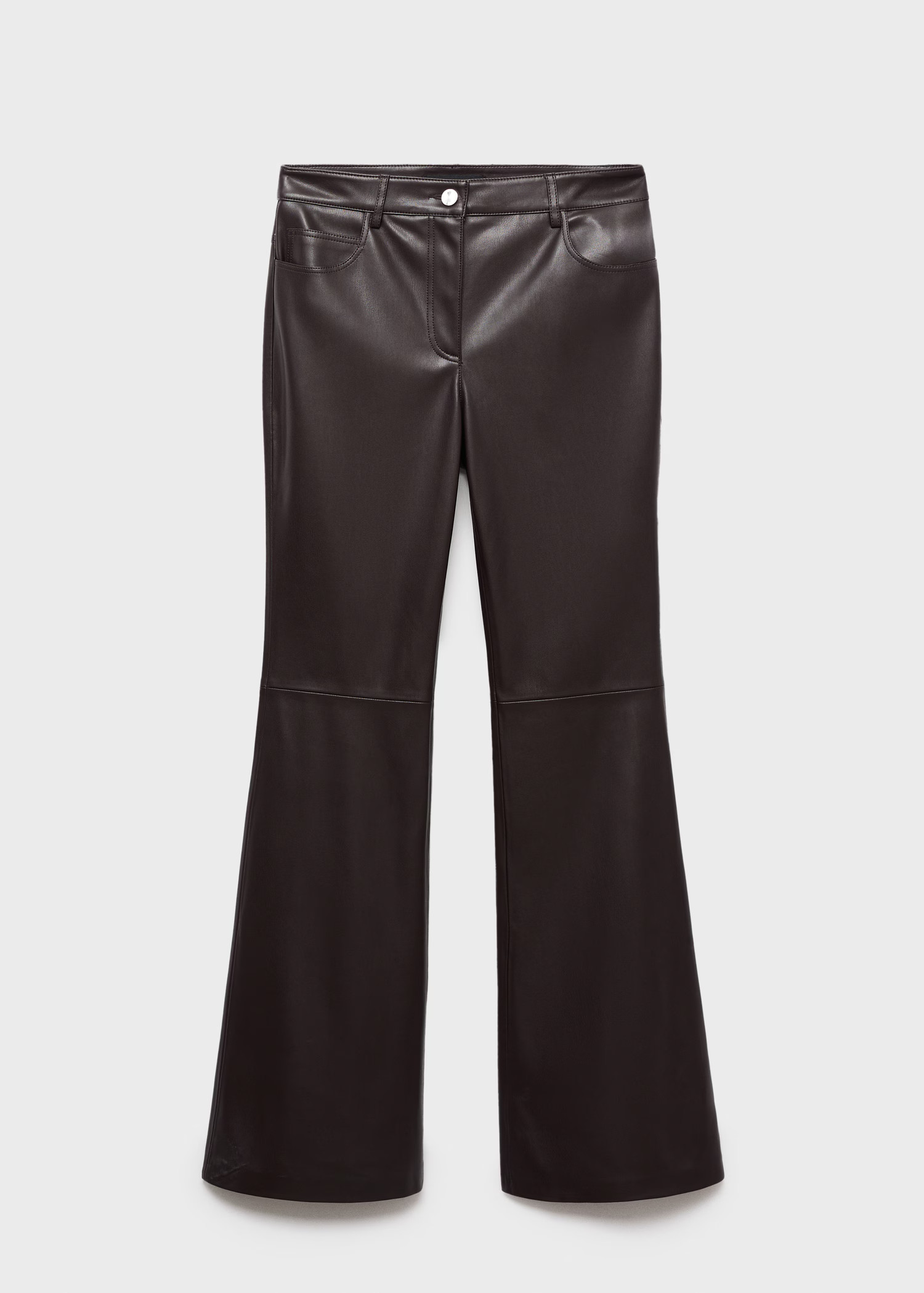 Faux-leather flared trousers | MANGO (UK)