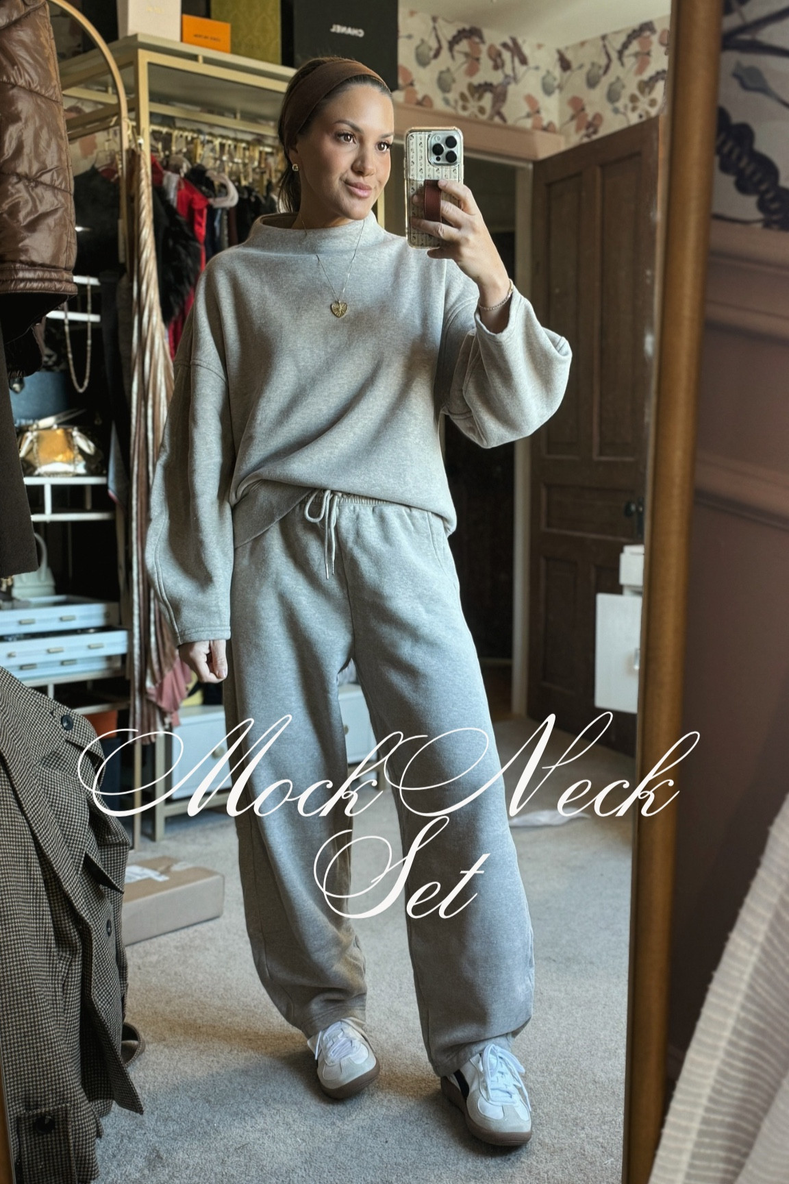 The coziest most chic mock neck sweatshirt and barrel sweatpants. 

Runs oversized and I highly recommend getting your normal size. I’m wearing a small in both! 

#LTKOver40 #LTKStyleTip