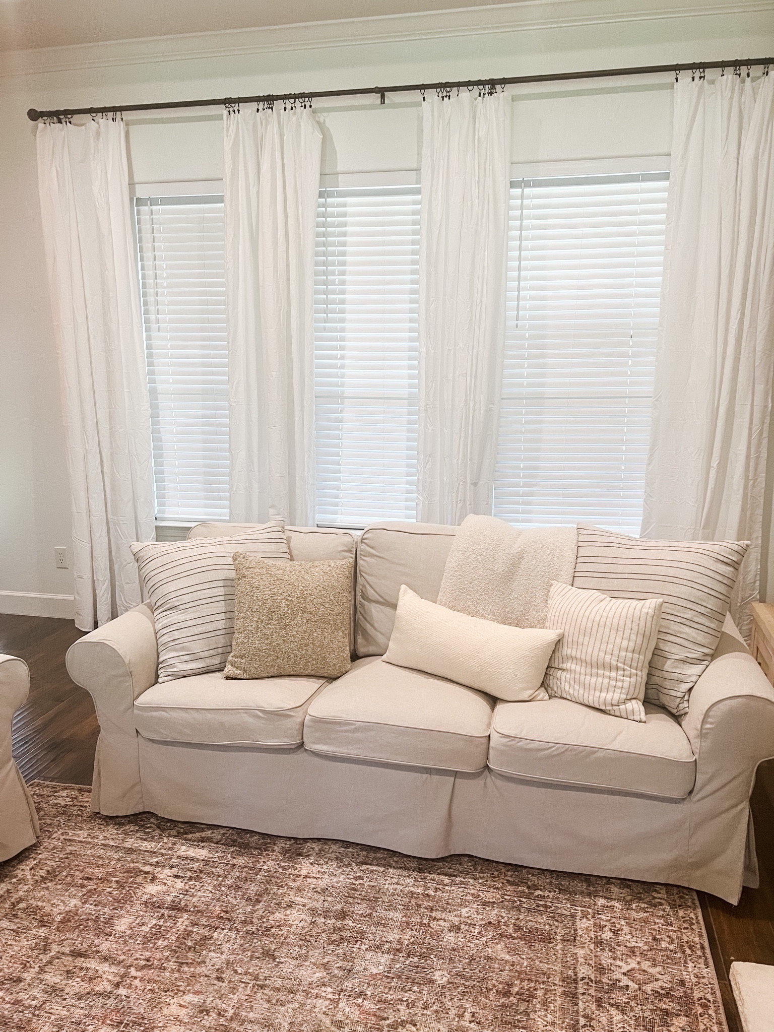 Living room is in progress of coming together 👏 rug and curtains are done ✅ 

#LTKhome #LTKfindsunder50 #LTKfindsunder100