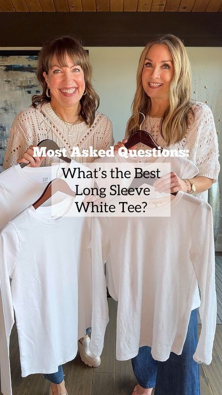 Part 2: Our Favorite White Tees—Long Sleeve edition!🤍🏆 Once we found the best short sleeve style, it was only natural to apply the same elements to this wardrobe essential too!

What we look for:
1️⃣Fabric—not too sheer and a nice white
2️⃣Fit—a relaxed, slightly boxy fit. A fitted style is great for layering under blazers, etc but we’re going for a more casual vibe. 
3️⃣Length—not too long & not too short
4️⃣Crewneck—our goal is a tighter crewneck that can peek out under a sweater or sweatshirt and shows off your necklaces. It’s a flattering neckline on everyone!

Our favorites ended up being options for every budget—a save & a splurge! Shop our picks on the @shop.ltk app!

Rag & bone, lululemon, gap, kohls, capsule wardrobe, spring outfit, spring style, workwear, closet essentials, basics 

#LTKsalealert #LTKstyletip #LTKfindsunder50