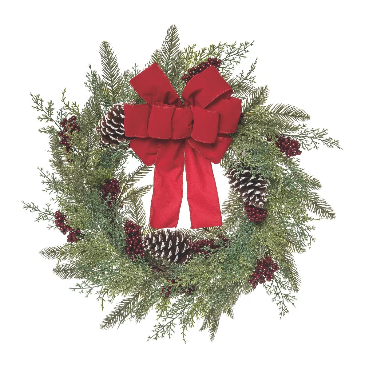 Transpac Artificial 24 in. Green Christmas Statement Classic Holiday Wreath | Target
