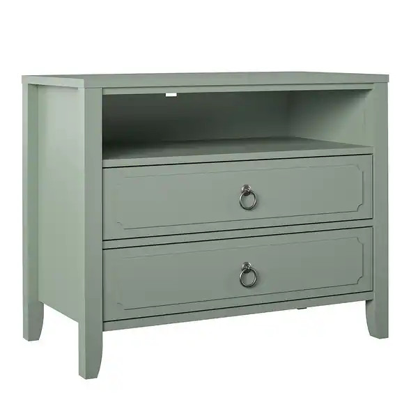 Novogratz Her Majesty 2 Drawer Nightstand - Green | Bed Bath & Beyond