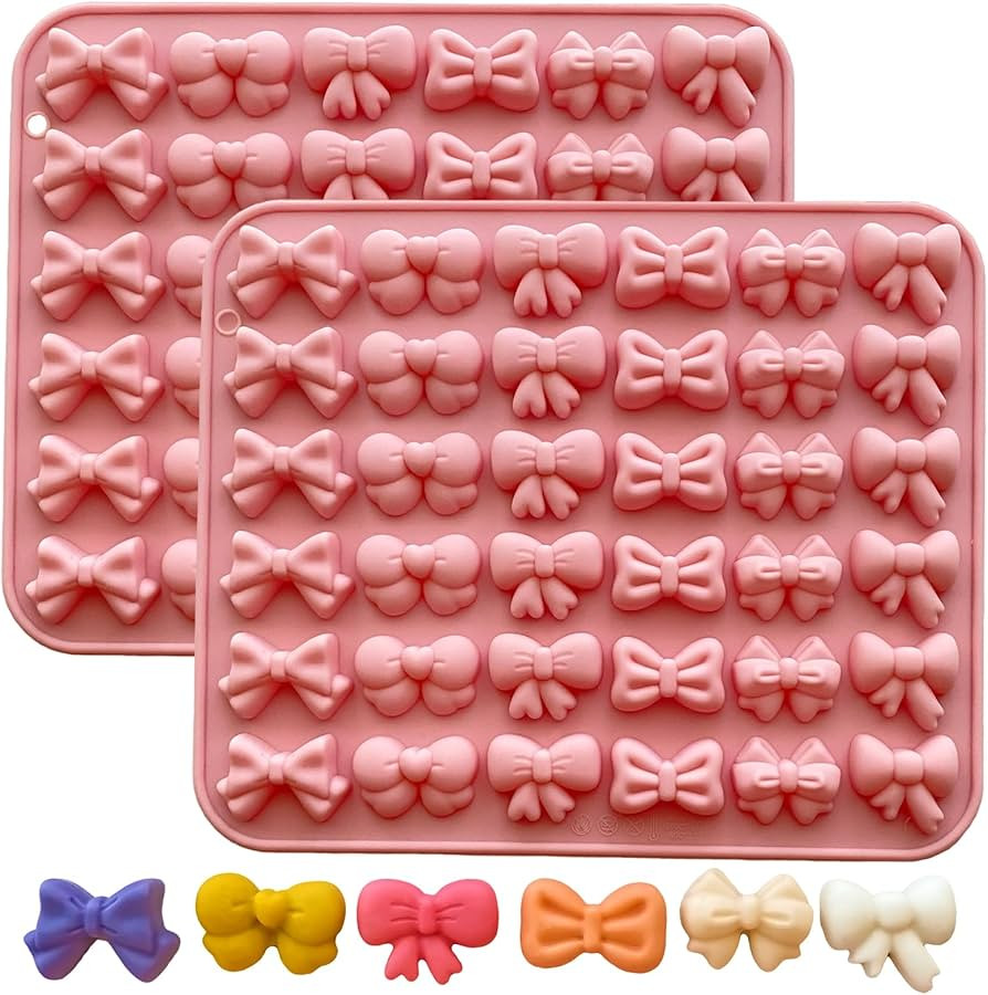 2PCS Bow Molds Silicone Mini Bow Molds for Chocolate 6 Shapes Butterfly Tie Candy Mold Edible Bow... | Amazon (US)
