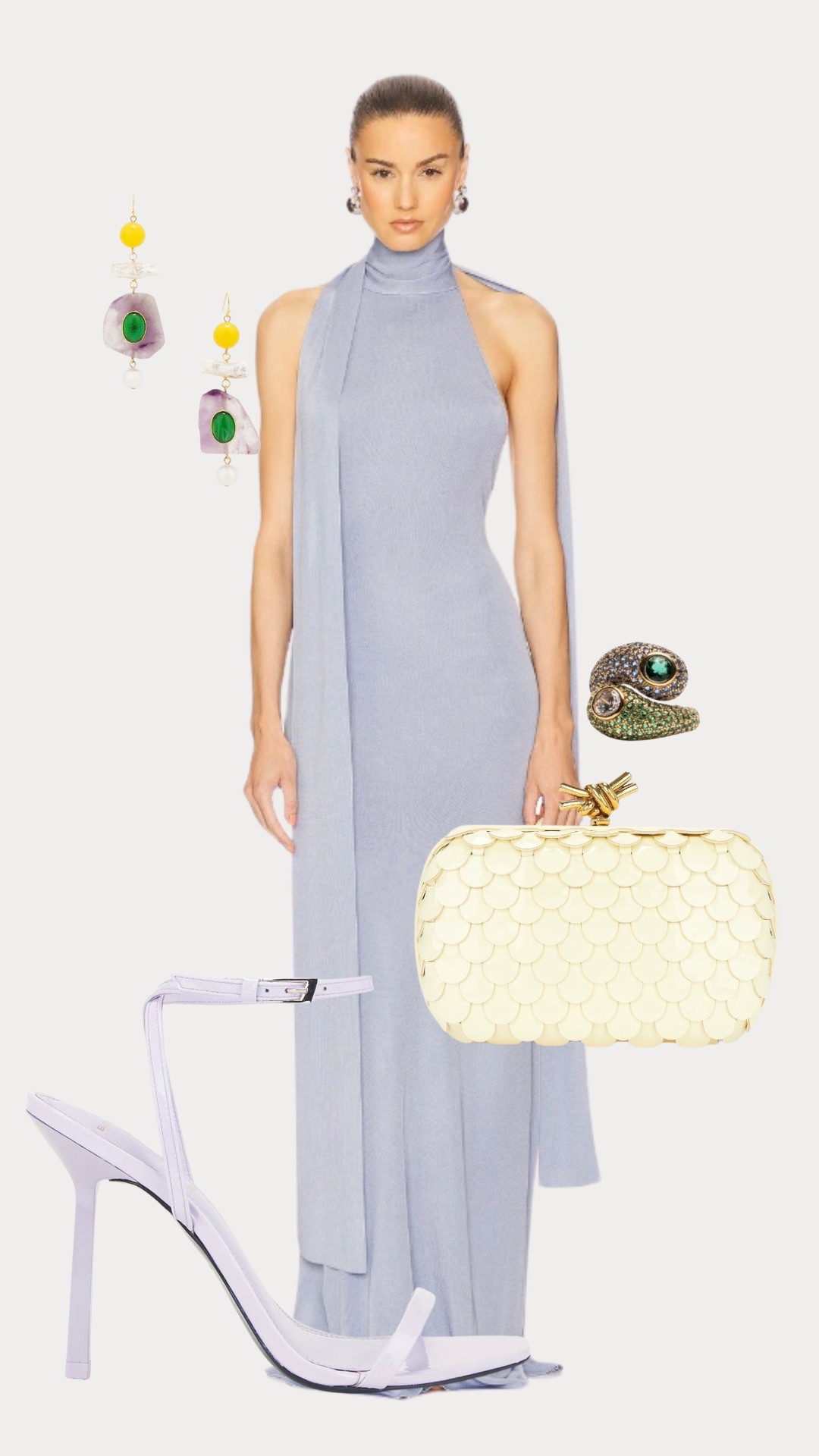 Effortless glamour for wedding season. This soft periwinkle halter gown flows with elegance, while bold accessories and delicate heels complete the perfect guest ensemble. Graceful, modern, and unforgettable.”

Style Tip: Add a sleek bun or low chignon to highlight the neckline and statement earrings. Keep makeup fresh with a soft glow and a neutral lip to let the color story shine.

Shop the look & save for your next formal wedding invite!

#WeddingGuestLook #SpringWeddingStyle #LuxuryFashion #LTKStyle #LTKWeddingGuest #GlamLook #EveningGownVibes #PeriwinklePerfection #StyleInspo #DressedToImpress

#LTKStyleTip #LTKParties #LTKWedding