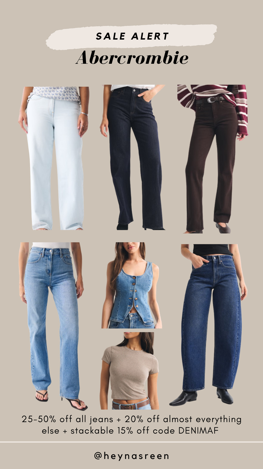 Abercrombie Denim Sale! 25-50% off all jeans + 20% off almost everything else! Stackable code DENIMAF gives you an extra 15% off!

#LTKootd #LTKSaleAlert