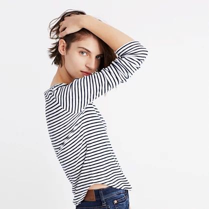 Sound Ribbed Crewneck Tee in Kramer Stripe | Madewell