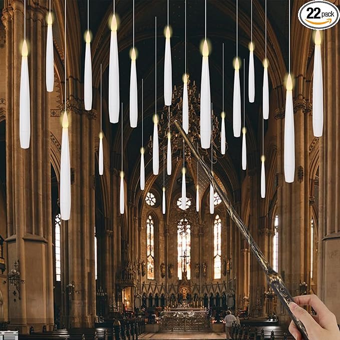 GenSwin 22pcs Flameless Floating Candles with Magic Wand Remote Timer, Battery Operated Hanging W... | Amazon (US)