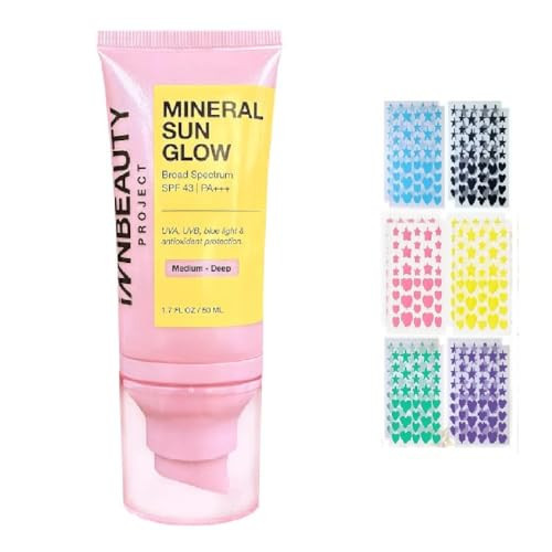 iNNBEAUTY PROJECT Mineral Sun Glow Broad Spectrum SPF 43 PA +++ with and Vitamin C 1.7 oz / 50 ml (Medium-Deep) + Bonus Acne Patch (36 Pieces) | Amazon (US)
