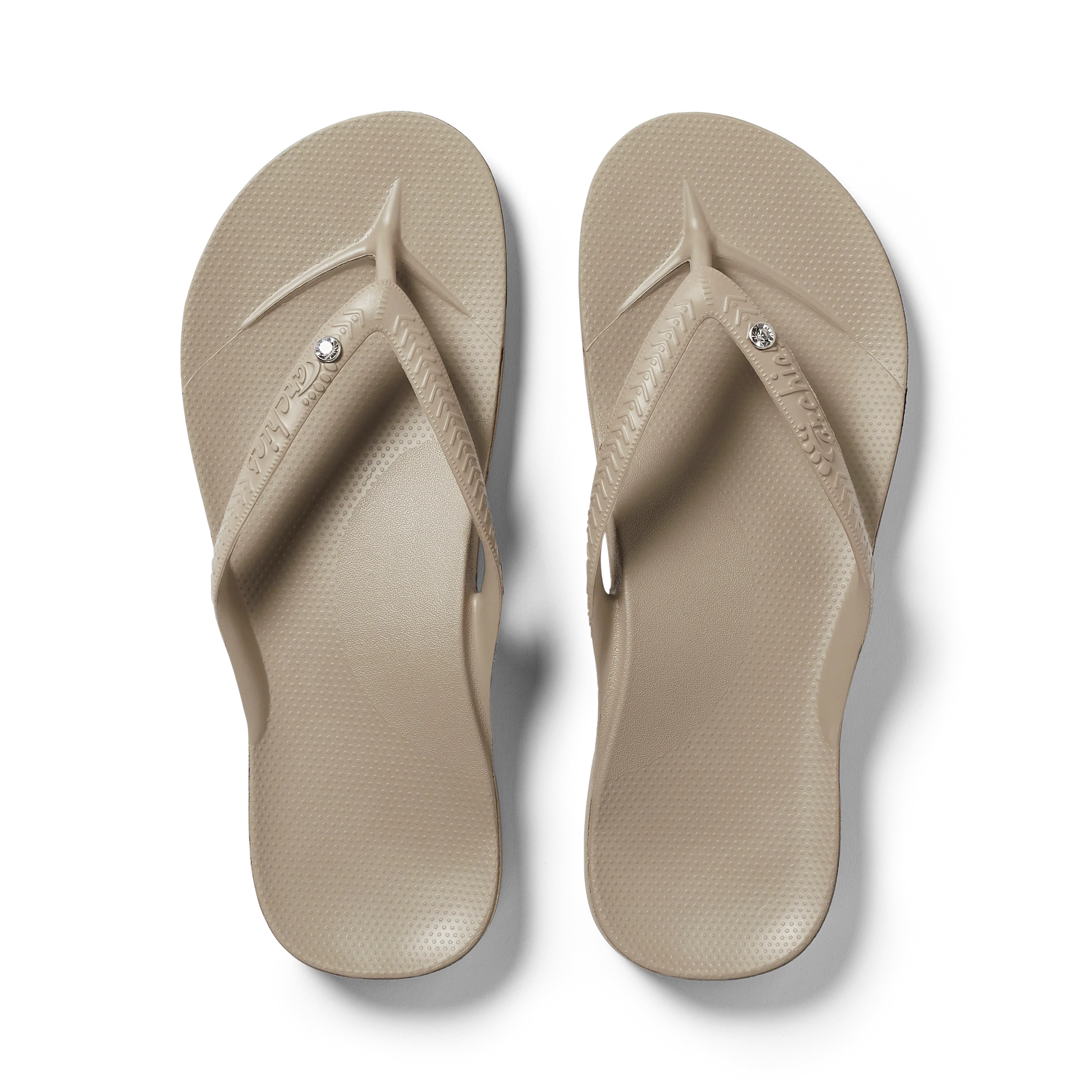 Arch Support Flip Flops - Classic - Crystal Taupe | Archies Footwear US