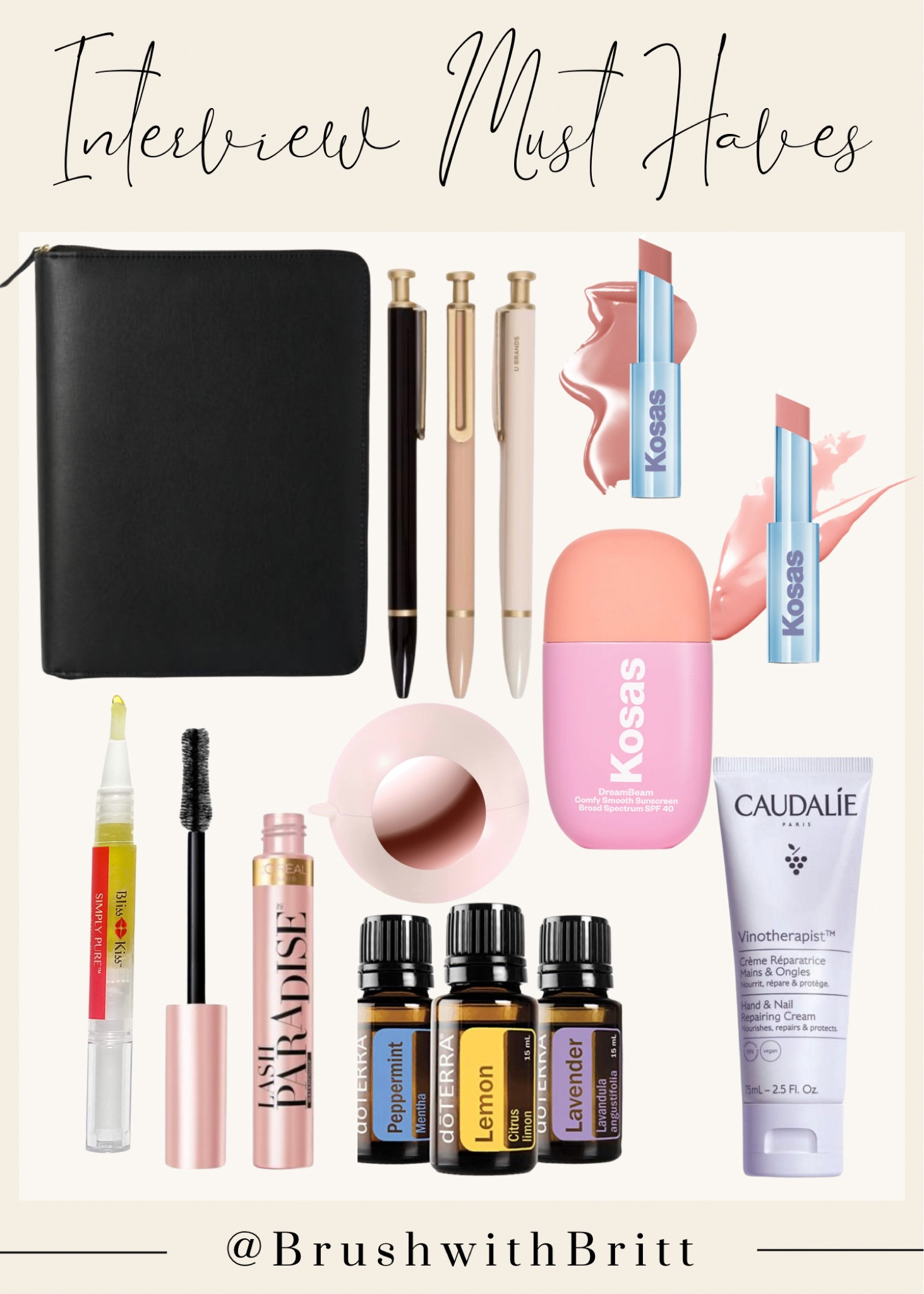 Interview must haves! 💄🖊️ | must haves, interview, pens, folder, amazon finds, target finds, beauty, lip stick, neutrals, essentials, kosas, mascara, must haves for interviews, beauty items, beauty favorites. 

#LTKunder100 #LTKbeauty #LTKworkwear