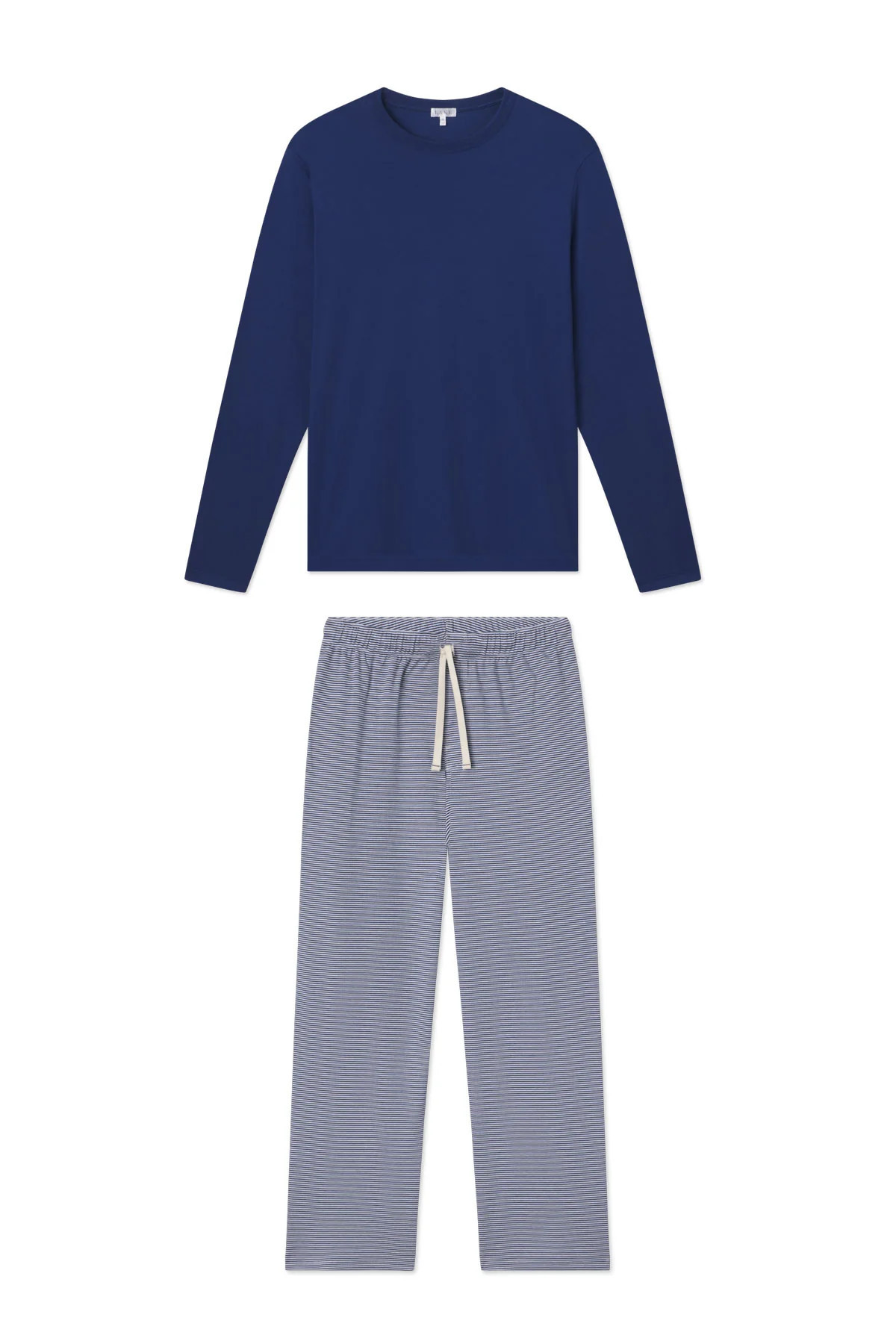 Men's Pima Sleep Long-Long Set in True Navy | Lake Pajamas