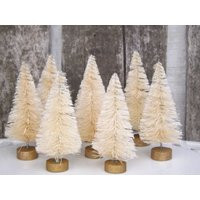 Bottle Brush Tree, 2 1 /2"" To 3"" Mini Sisal Set Of 4, Christmas Village, Fairy Garden, Home Decor, | Etsy (US)