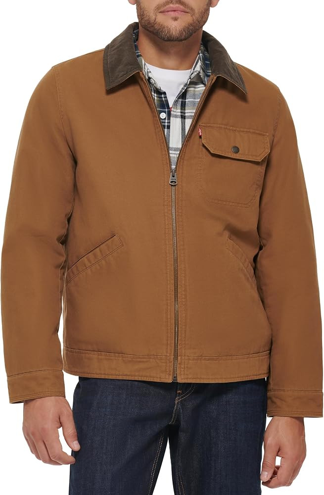 Levi's Men's Workwear Cotton Canvas Corduroy Collar Depot Jacket | Amazon (US)