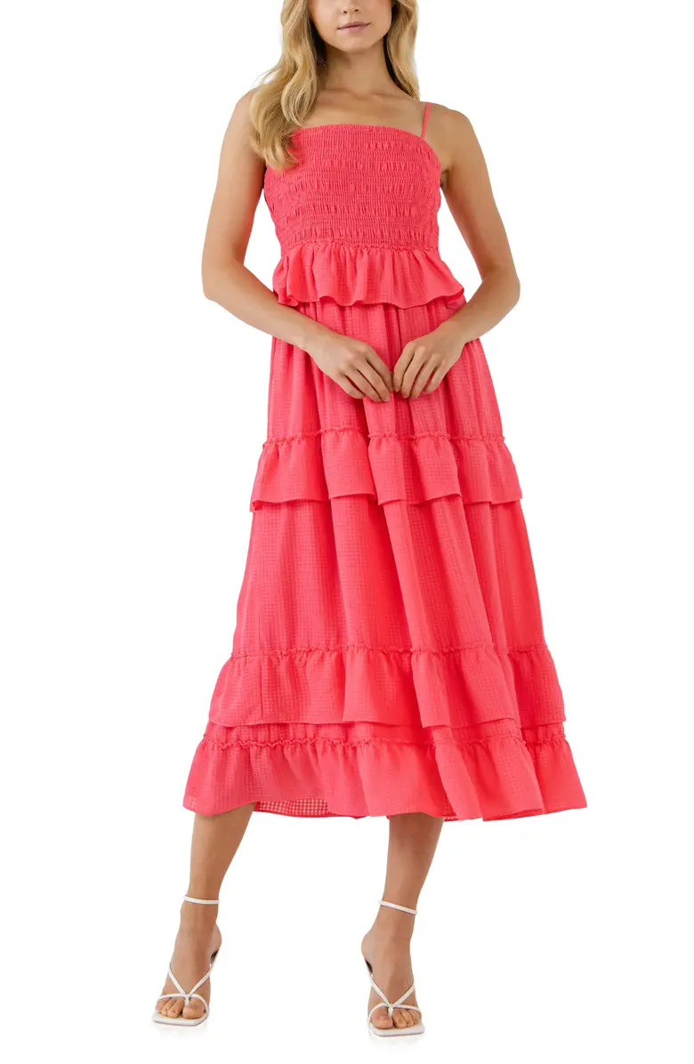 Gingham Smocked Tiered Sundress | Nordstrom