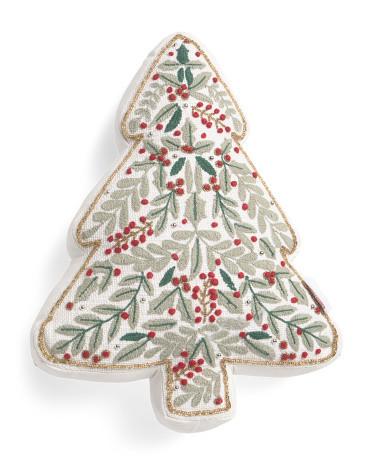 13x18 Embellished Tree Shaped Pillow | TJ Maxx