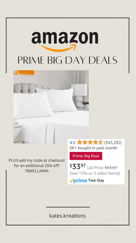 Amazon prime day deals // must have sheets // master bedroom must have // use my code 79MELLANNI at checkout for an additional discount on any mellanni item

#LTKsalealert #LTKxPrime #LTKhome