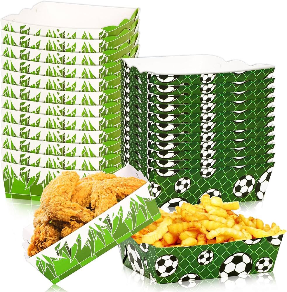 36 Pack Soccer Party Supplies Paper Food Holder Party Favors Snack Trays Large Soccer Paper Food ... | Amazon (US)