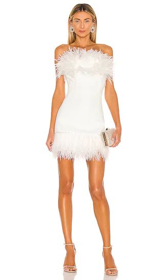 Lola Blanc Mini Feather Dress | Revolve Clothing (Global)